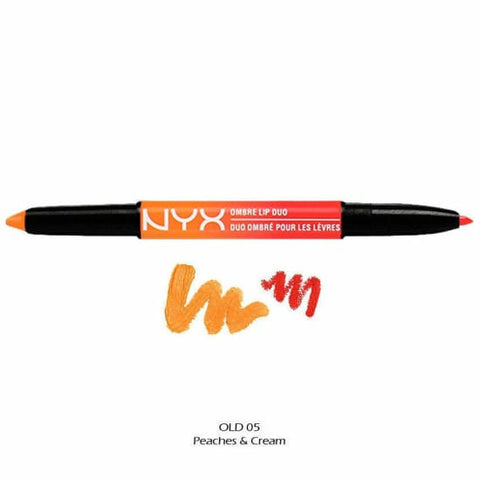 NYX Ombre Lip Duo PEACHES & CREAM OLD05 lipstick liner lipliner NEW - Health & Beauty:Makeup:Lips:Lipstick