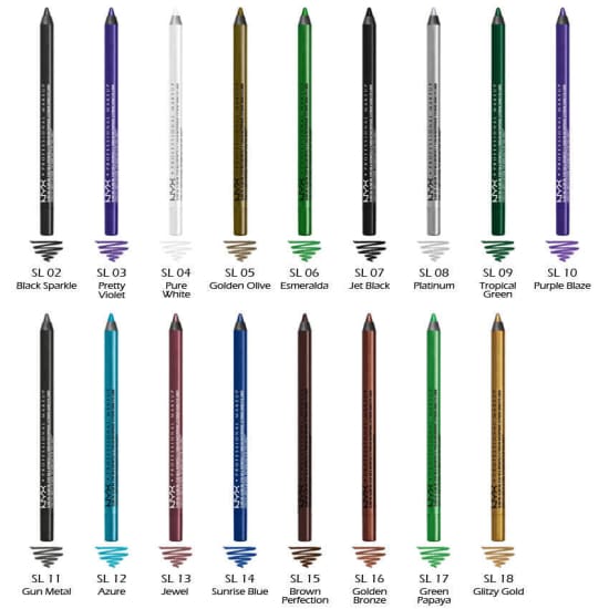 NYX Slide Glide Stay On Extreme Shine Eye Liner CHOOSE YOUR COLOUR Eyeliner - Health & Beauty:Makeup:Eyes:Eyeliner