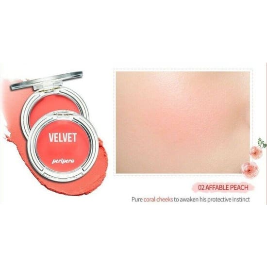 PERIPERA Velvet Cheek Blush CHOOSE COLOUR cream - Coy Peach 2 - Health & Beauty:Makeup:Face:Blush