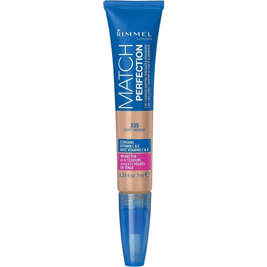 RIMMEL Match Perfection 2 in 1 Skin tone Concealer& Highlighter LIGHT MEDIUM 335 - Health & Beauty:Makeup:Face:Concealer