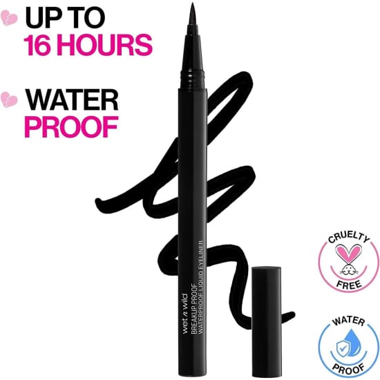 WET N WILD Breakup-Proof Waterproof Liquid Eyeliner ULTRA BLACK eye liner - Health & Beauty:Makeup:Eyes:Eyeliner
